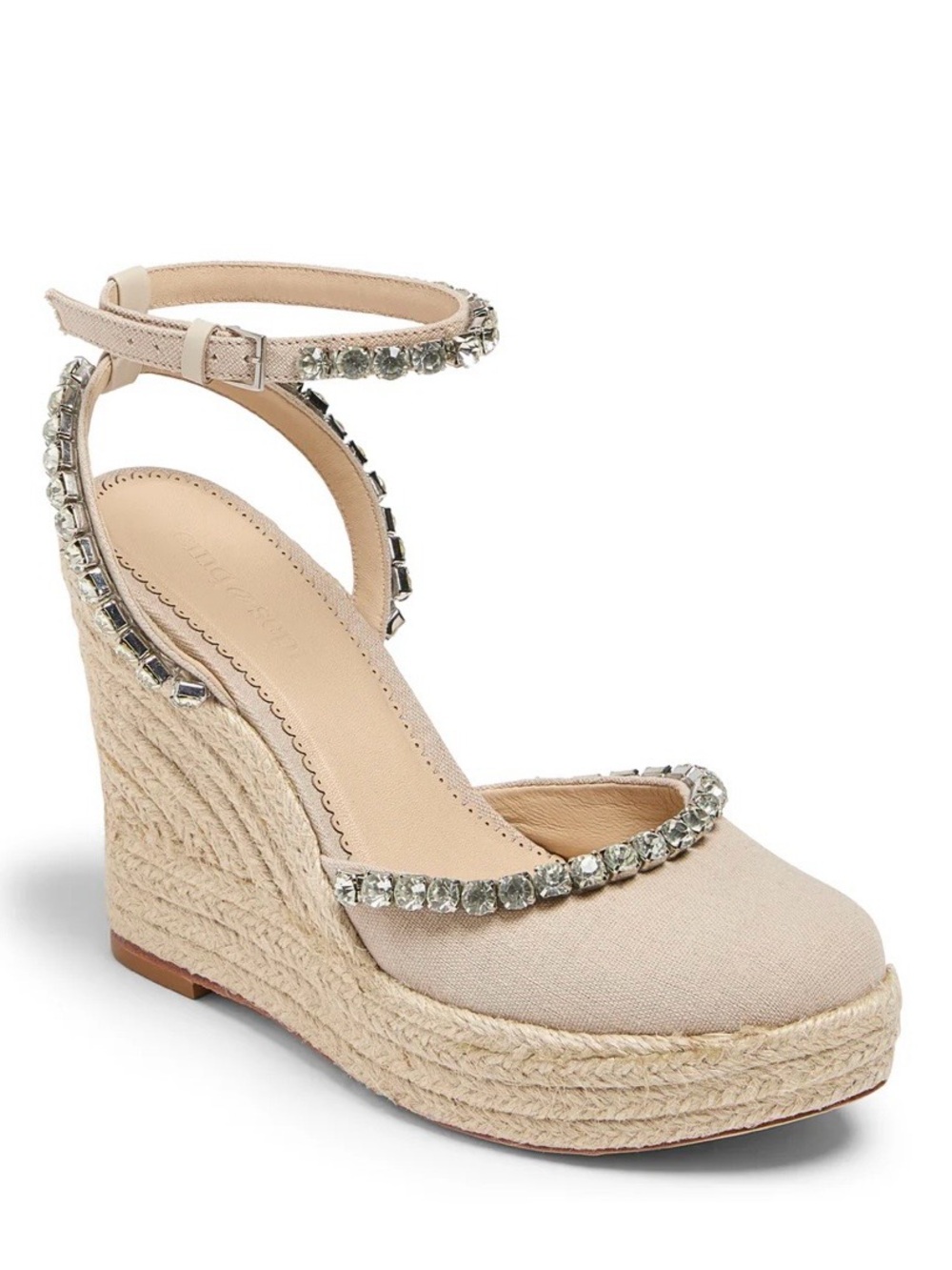 cinq a sept JEANNE CRYSTAL LINEN ESPADRILLE